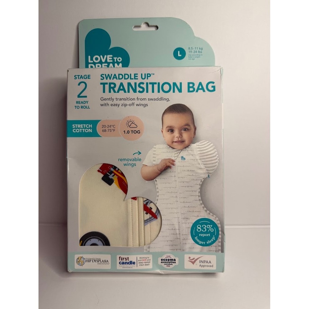 Love To Dream Swaddle Up Stage 2 Transition Bag Large 1.0 TOG Airplane Print